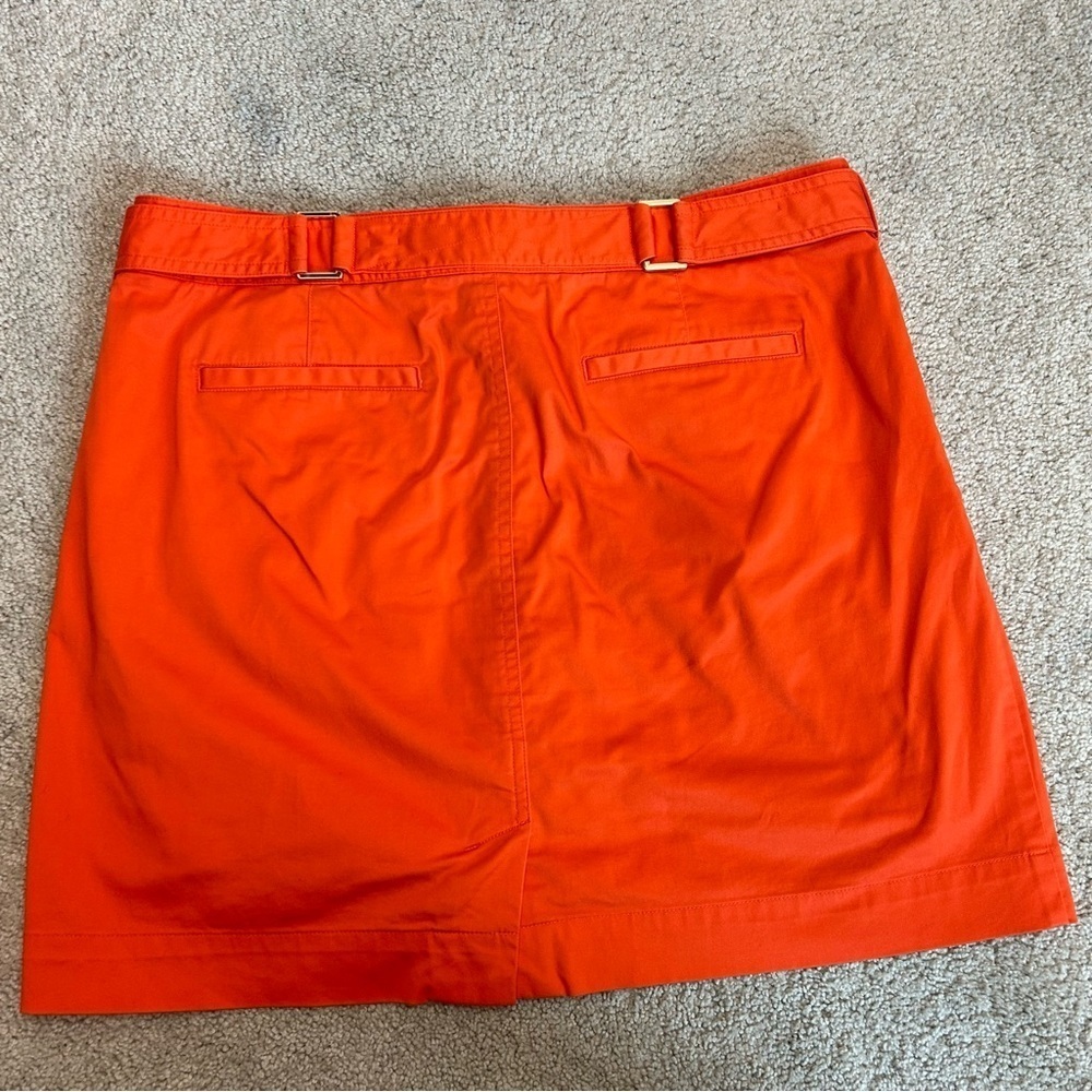 Ralph Lauren golf bright orange belted mini skirt skort Sz 10 - Picture 5 of 13